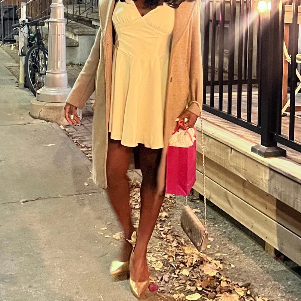 Brand new (work once) dynamite Velvet Bow Ties Mini Dress 
Tag still attached